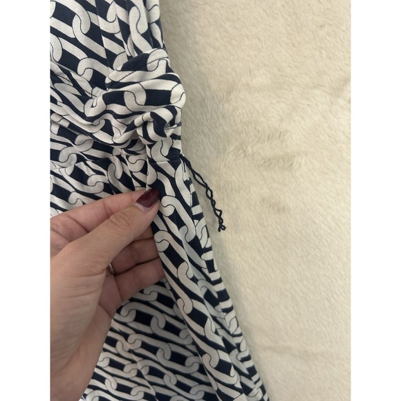 Tommy Bahama Women's Small Silk‎ Faux Wrap Dress Midi Sleeveless Chain Print - Picture 5 of 7